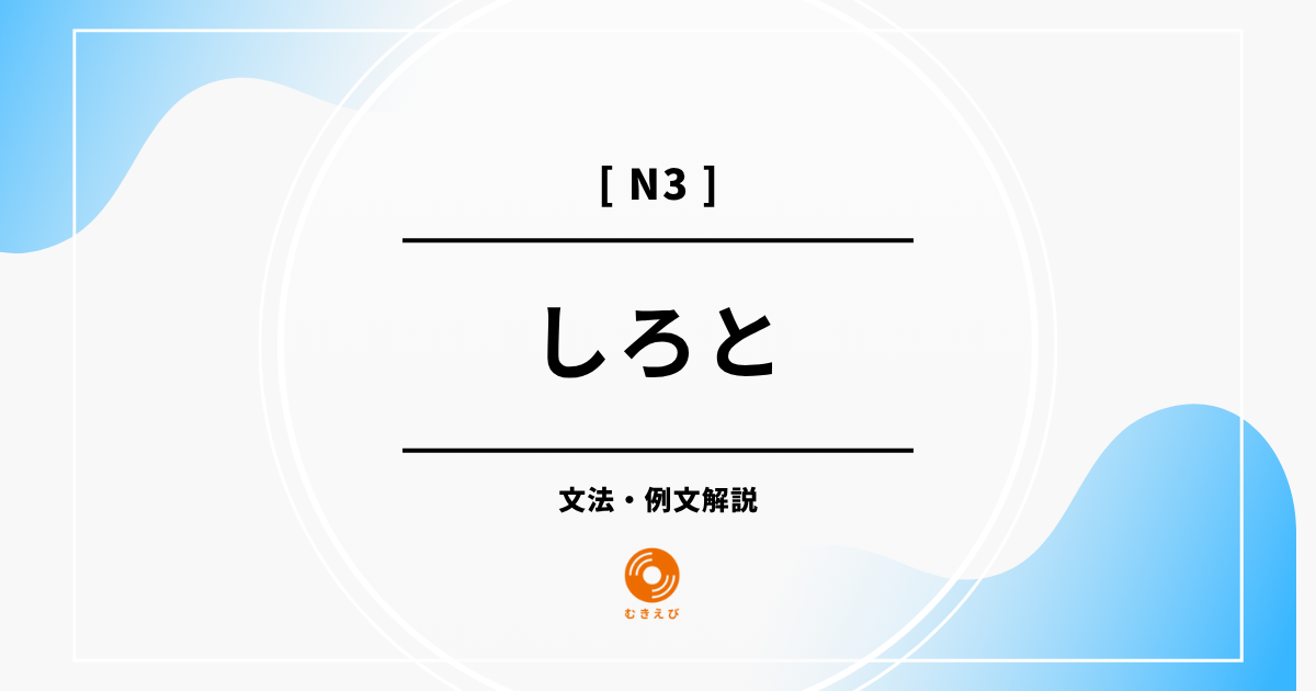 【JLPT N3】「しろと」の例文・文法解説