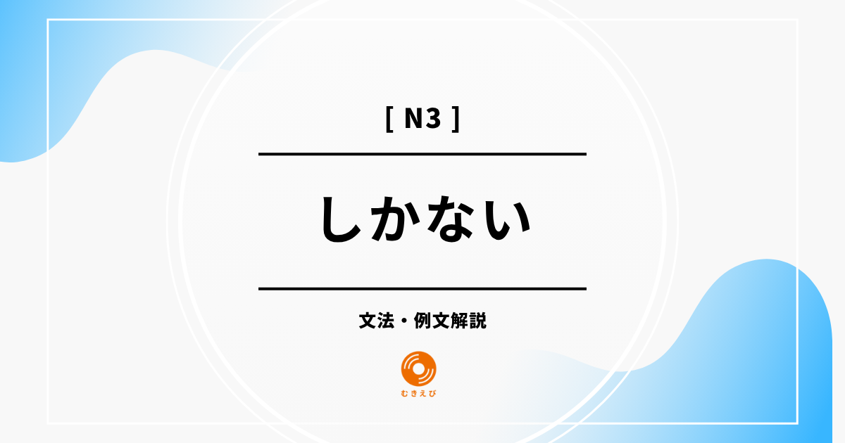 【JLPT N3】「しかない」の例文・文法解説