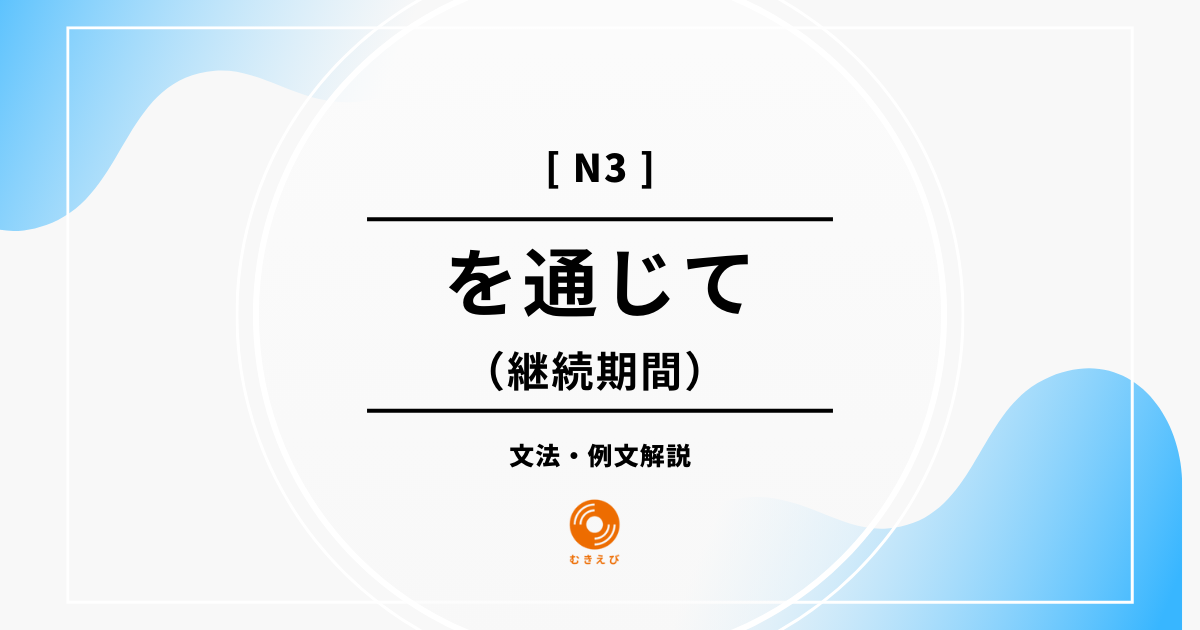 【JLPT N3】継続期間を表す「を通じて」の例文・文法解説