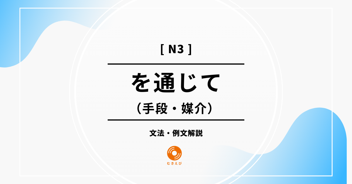 【JLPT N3】手段・媒介を表す「を通じて」の例文・文法解説