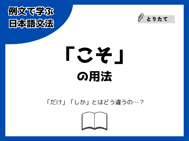 「こそ」の用法